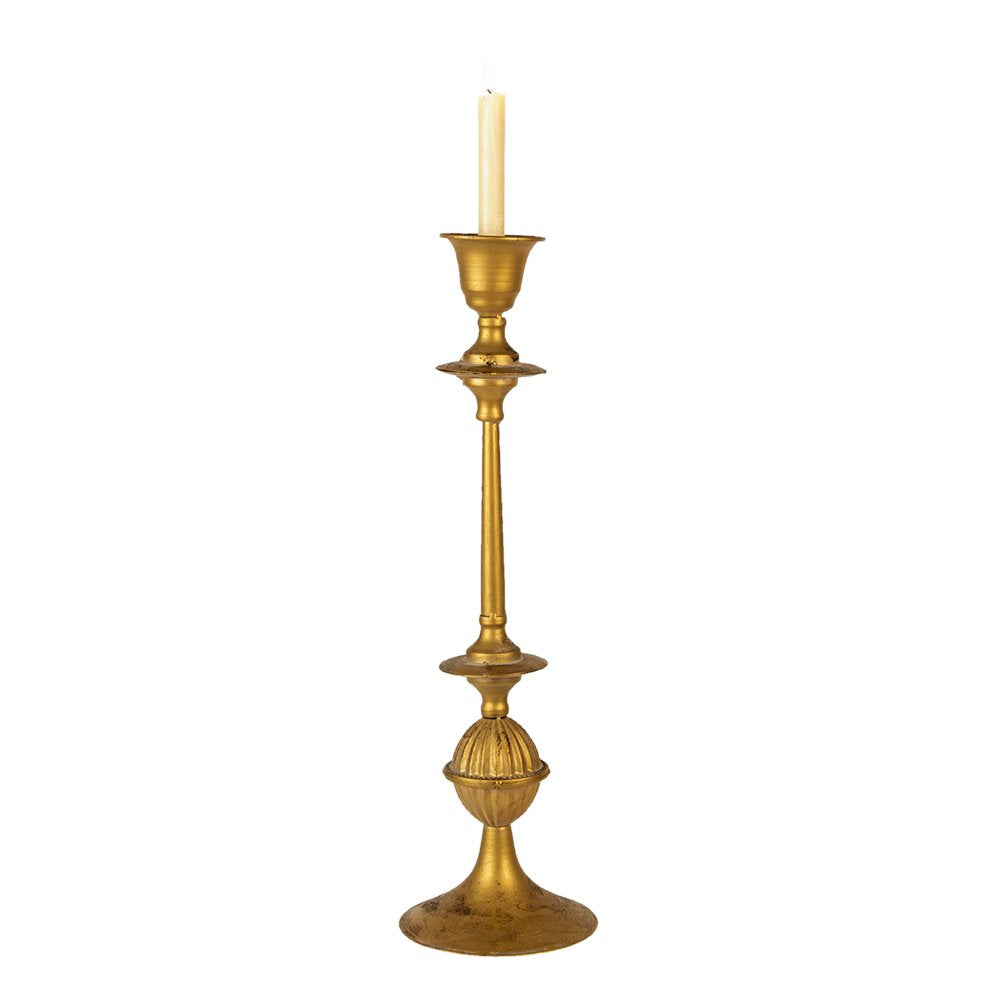 Kandelaar Ø 15x53 cm Goudkleurig IJzer Kaarsenstandaard