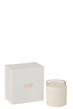 J-Line geurkaars Leder - Grape White - glas - wit - 40U