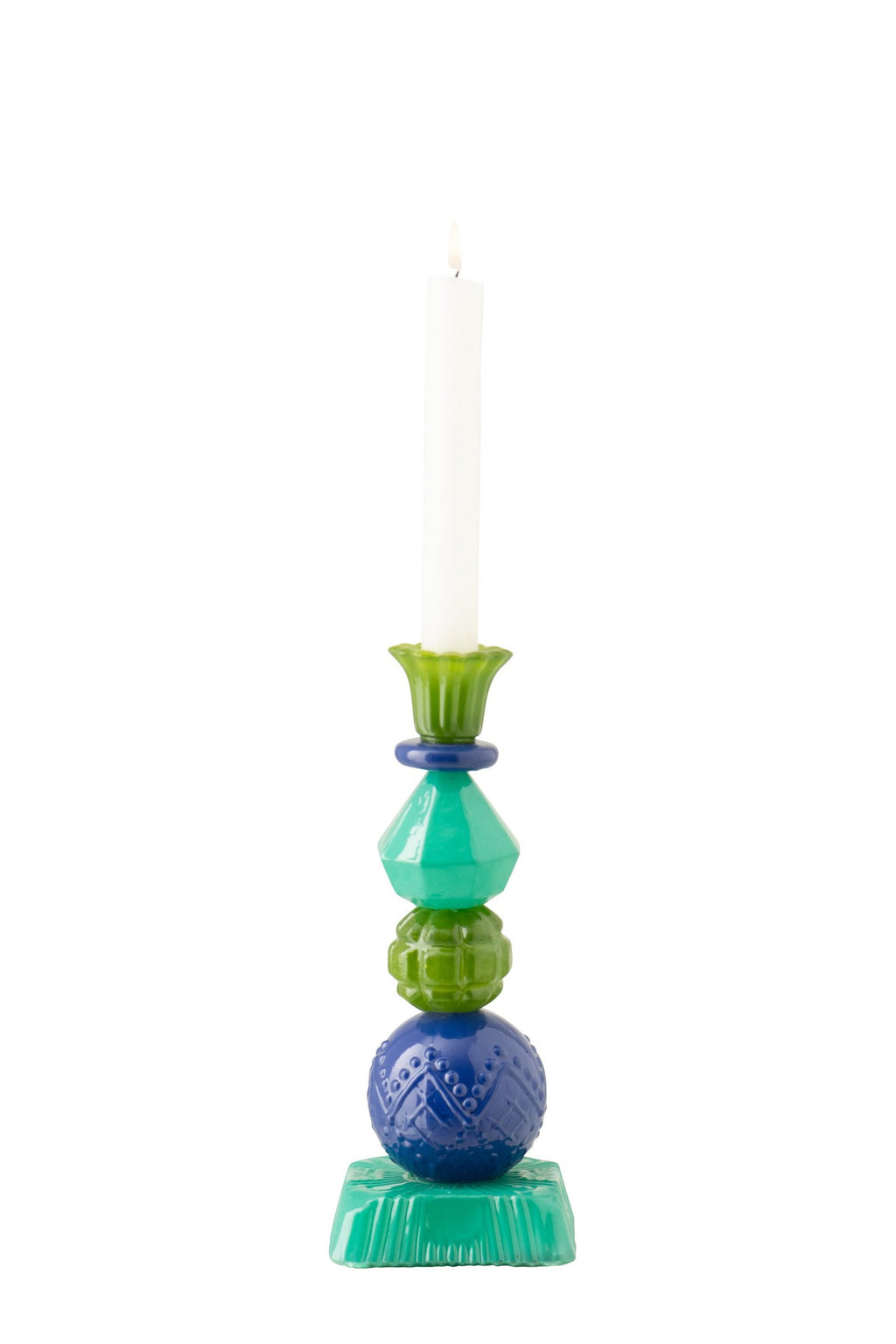 J-Line kaarshouder - glas - azuurblauw/blauw - S