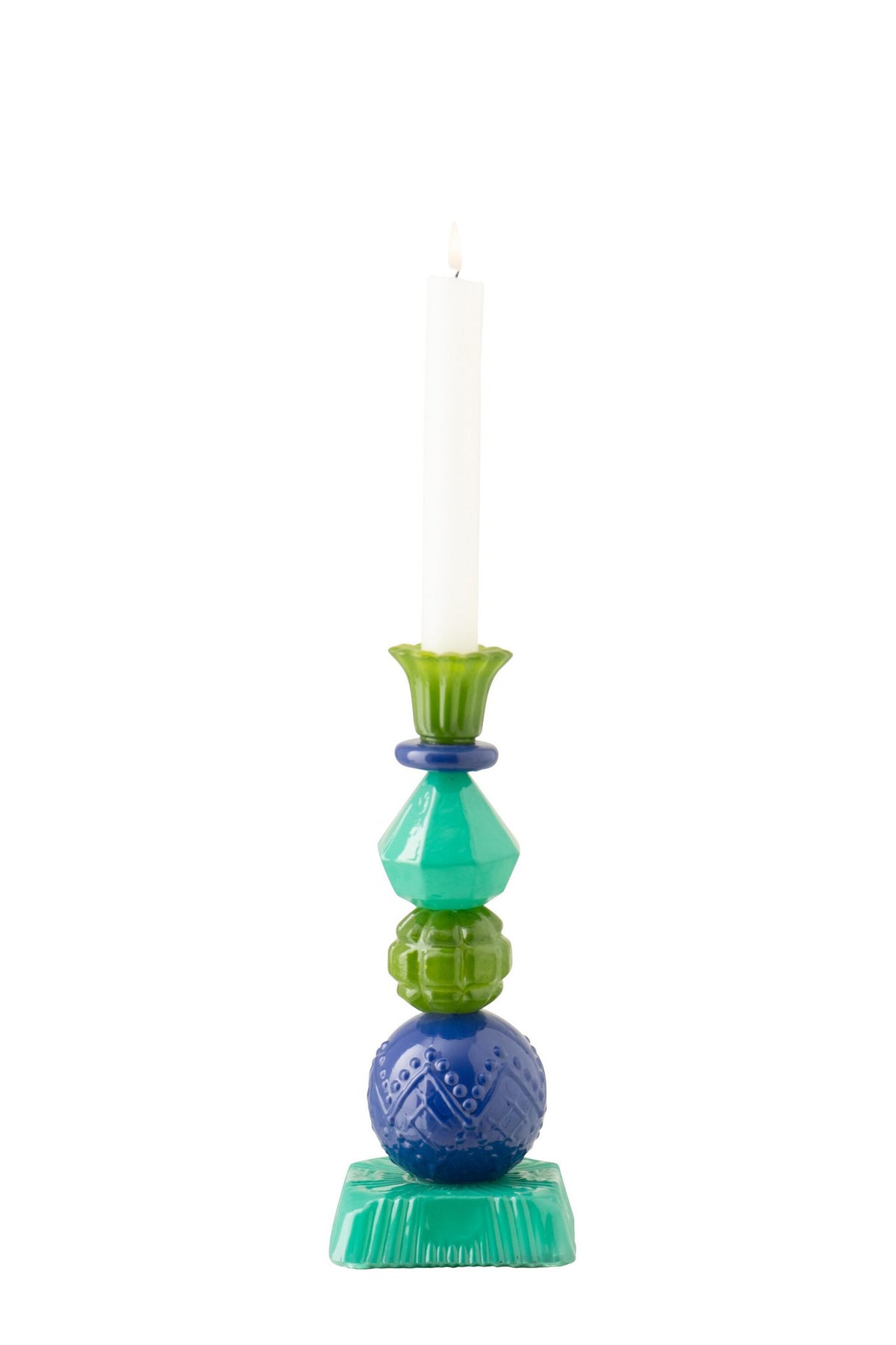 J-Line kaarshouder - glas - azuurblauw/blauw - S