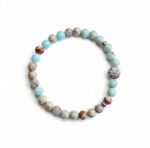 Damesarmband Larderiet 6 mm met flower of life kraal