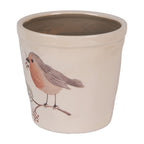 Bloempot Ø 15x14 cm Beige Keramiek Vogel