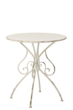 J-Line Tuintafel - metaal - gebroken wit