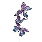 Decoratie Tak Vlinder 10x10x65 cm Paars Textiel