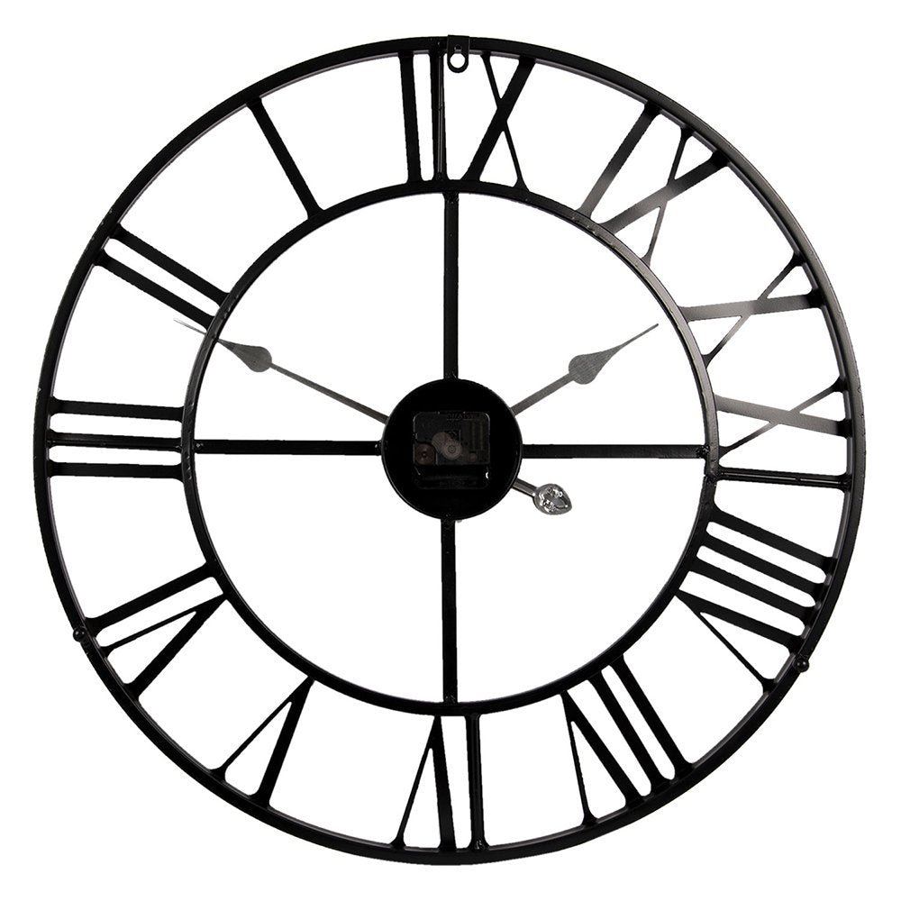 Wandklok Ø 60 cm Zwart Metaal Muurklok