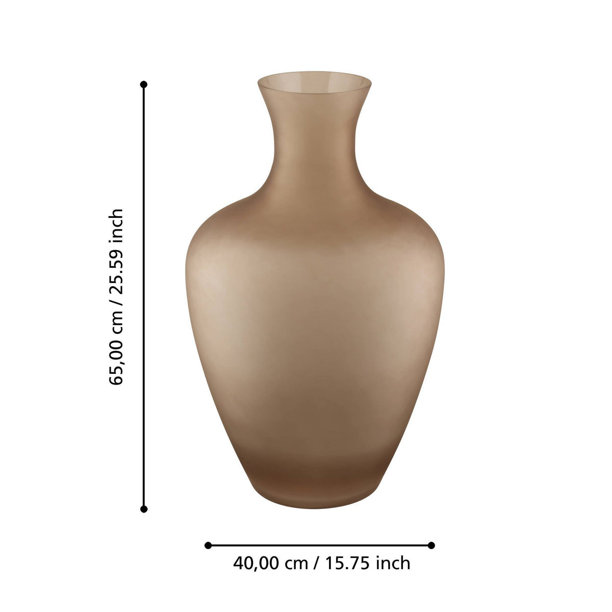 Vaas Longkali Bruin 40x65 cm