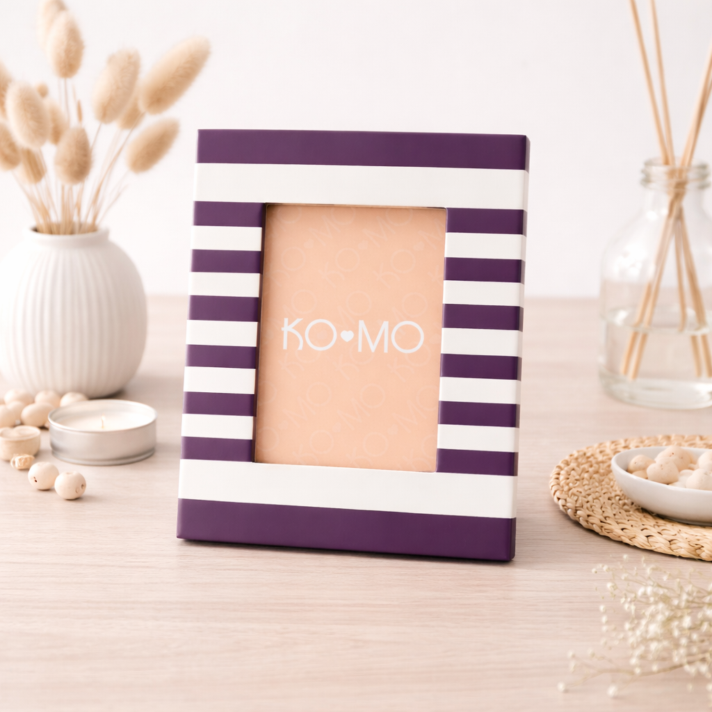 Paars gestreept hars fotolijst 4 x 6 inch modern tafelblad