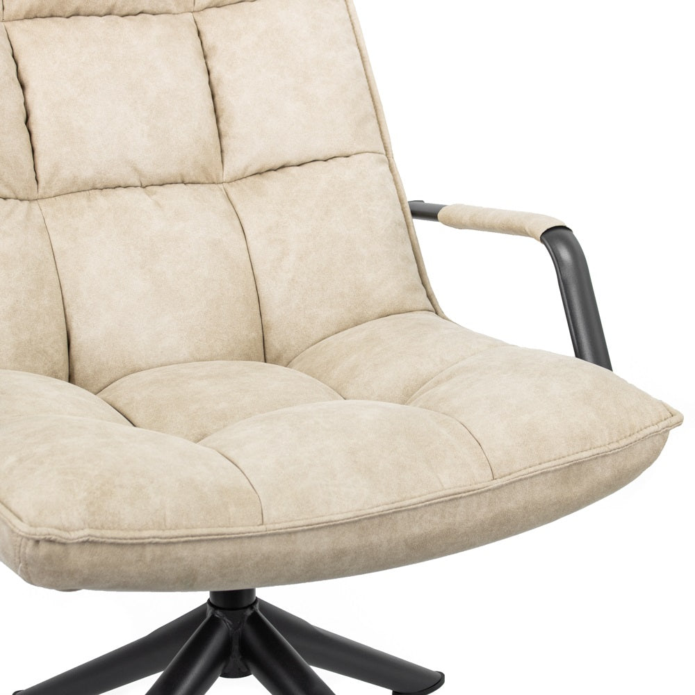 Draaifauteuil Hidde met arm in stof cowboy 200 naturel**