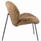 Fauteuil Lotta in stof pluche taupe**