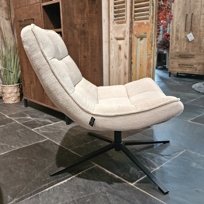 Draaifauteuil Sep in stof perfect harmony white**