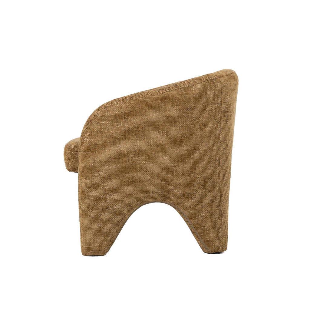 Fauteuil Elle in stof chenille oker*