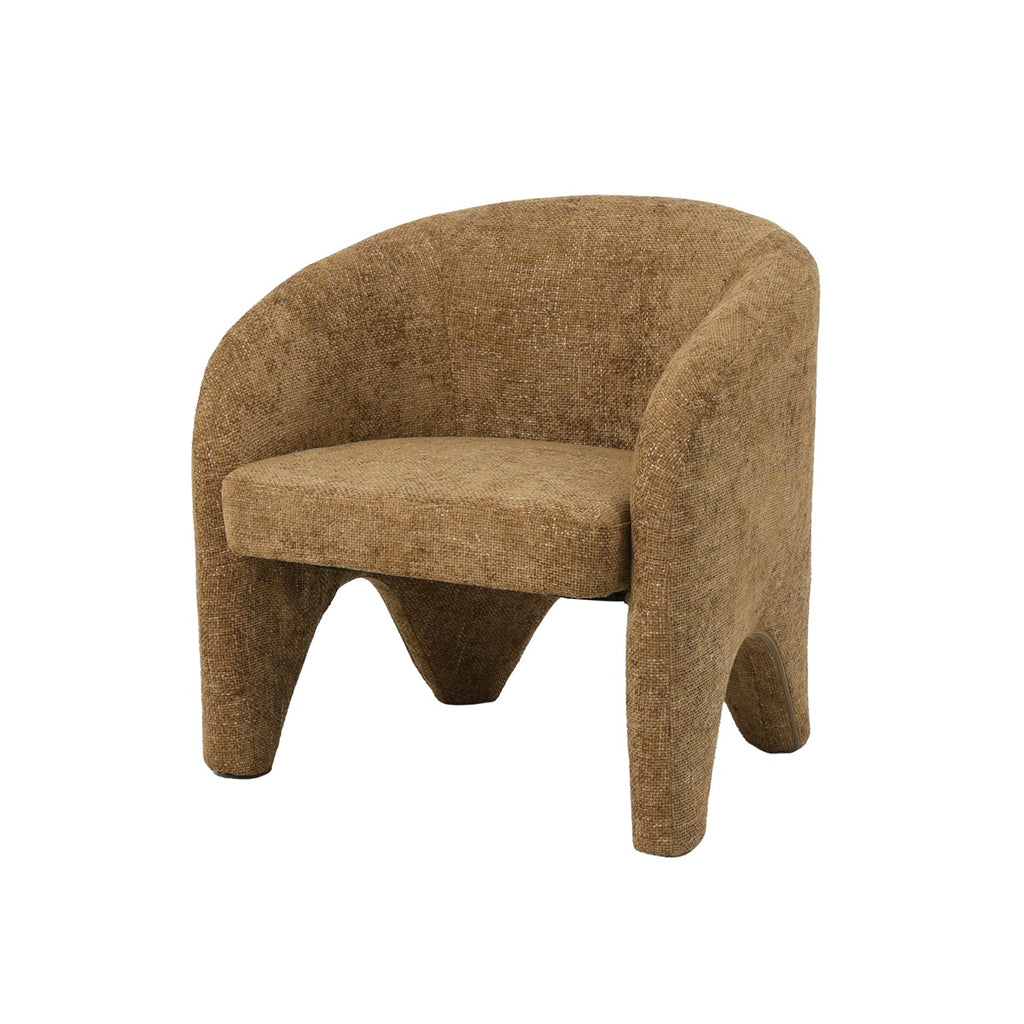 Fauteuil Elle in stof chenille oker*