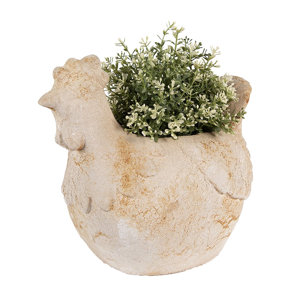 Bloempot Kip 31x20x27 cm Beige Keramisch materiaal