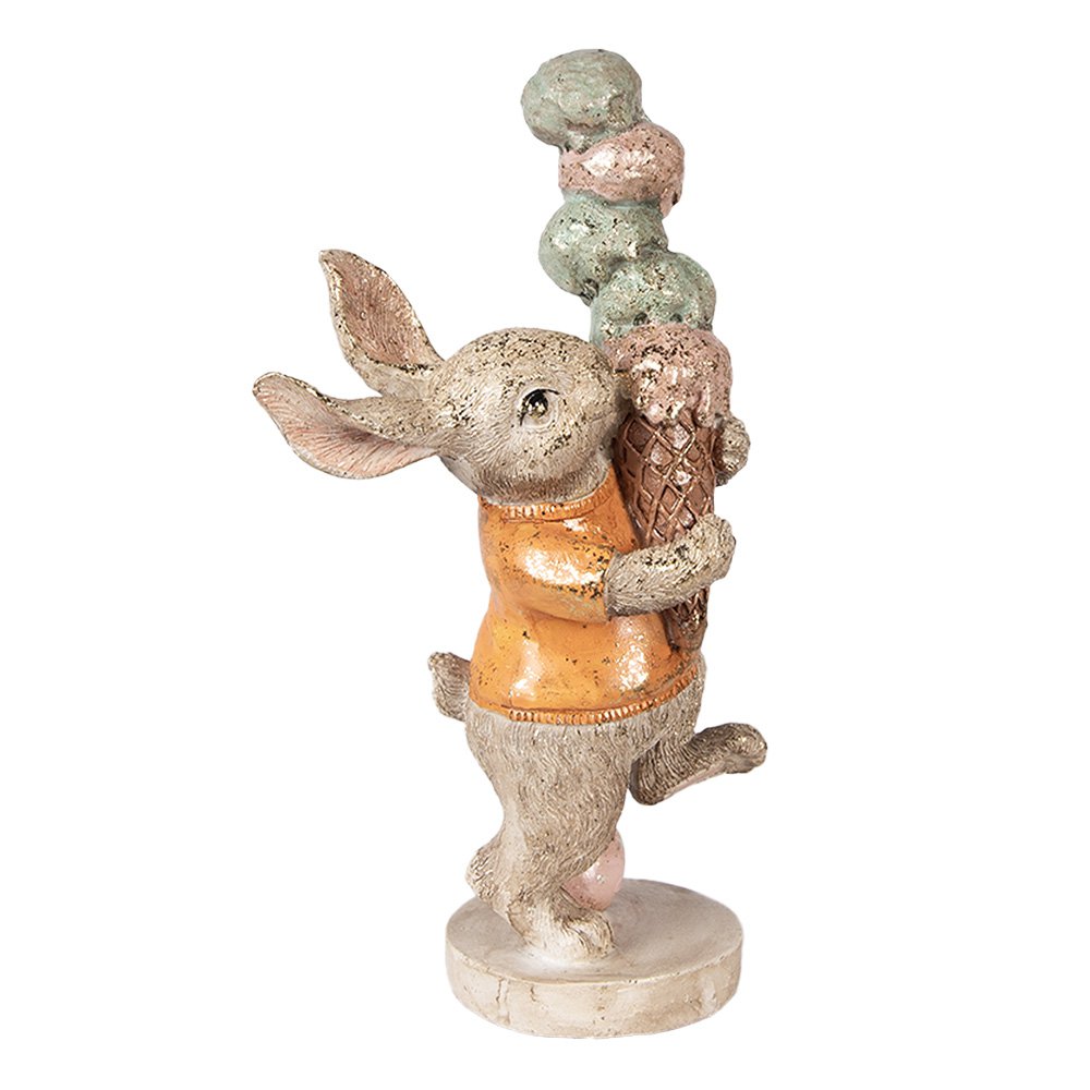 Decoratie Beeld Konijn 16x10x28 cm Beige Kunststof
