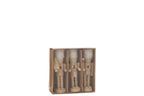 J-Line kersthanger Notenkrakers - hout/bont - naturel/wit - doos van 3
