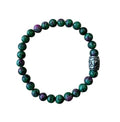 Dames armband Robijn in Zoïsiet 6 mm met basic kraal