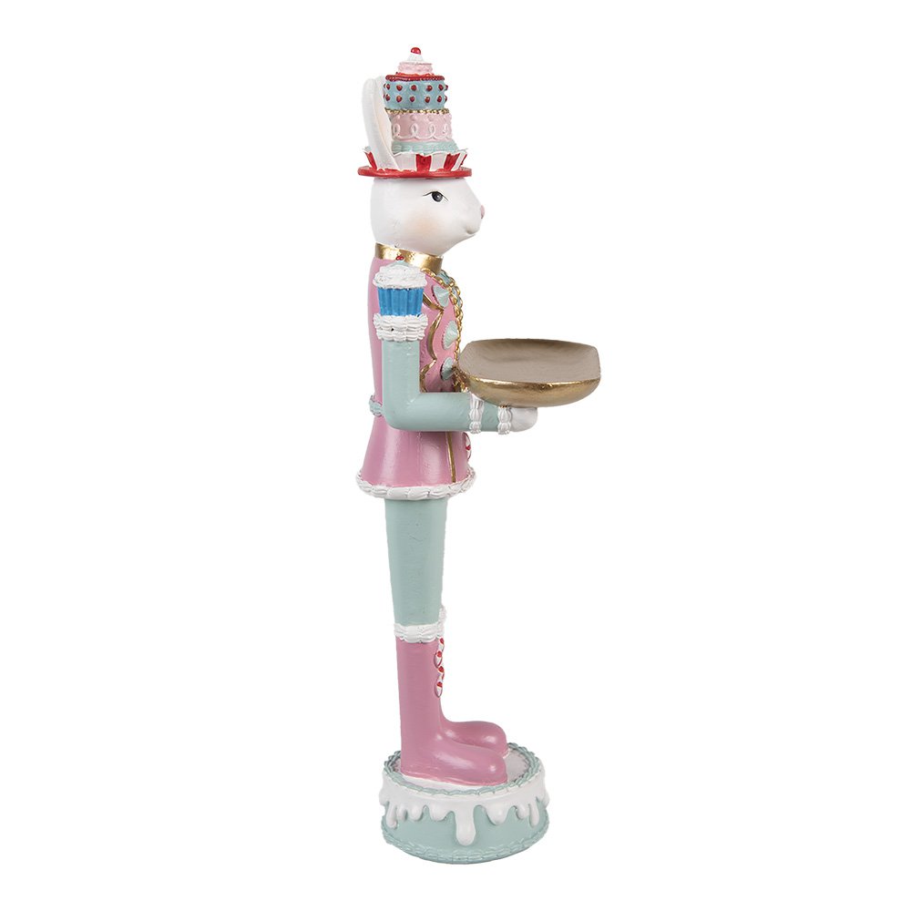 Decoratie Beeld Konijn 25 cm Wit Roze Kunststof