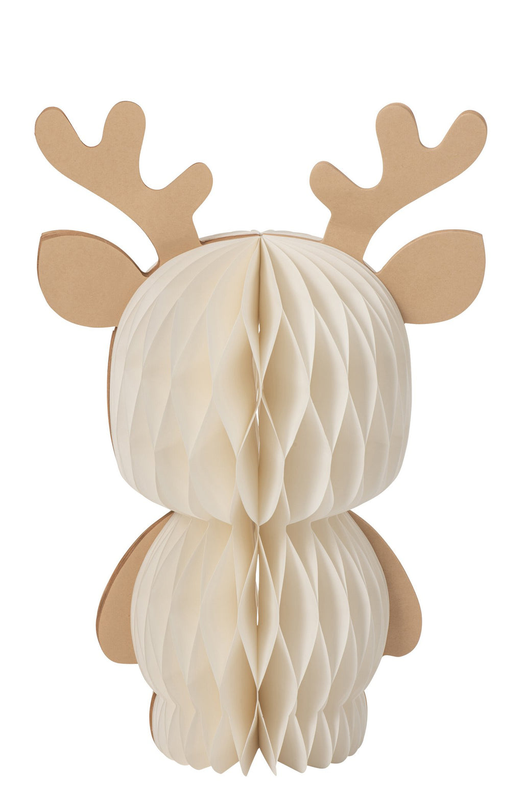 J-Line decoratie Rendier - papier - camel/wit - large