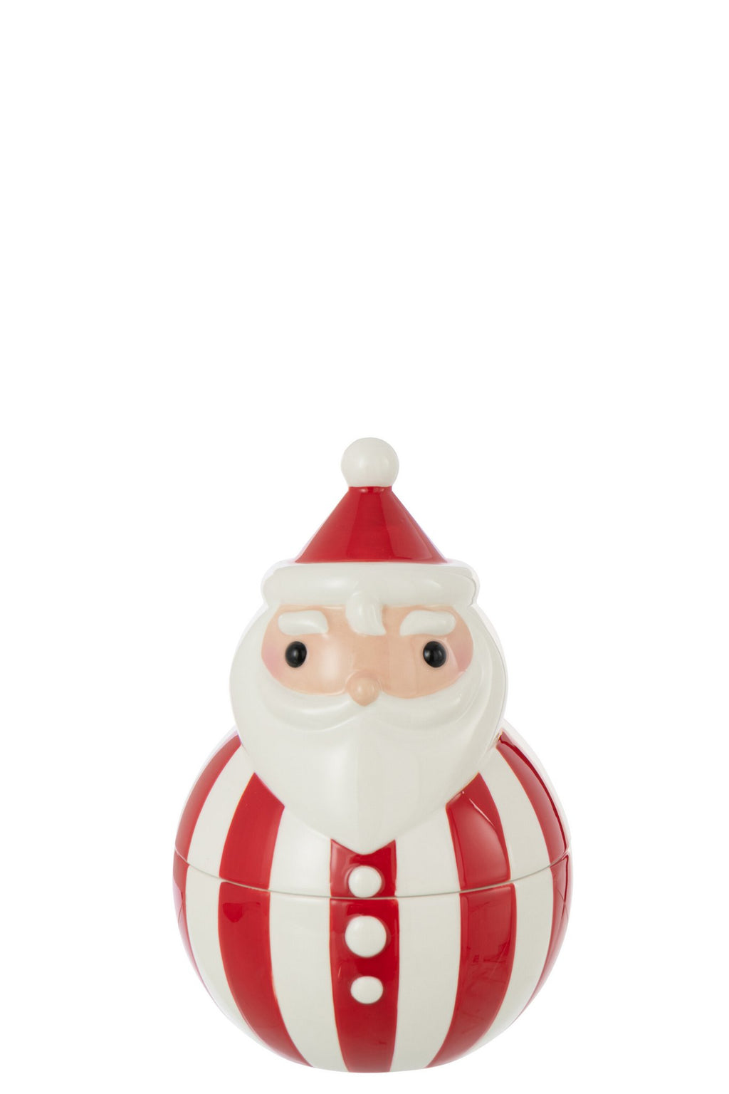 J-Line voorraadpot Sinterklaas Dolomiet - keramiek - rood/wit - L