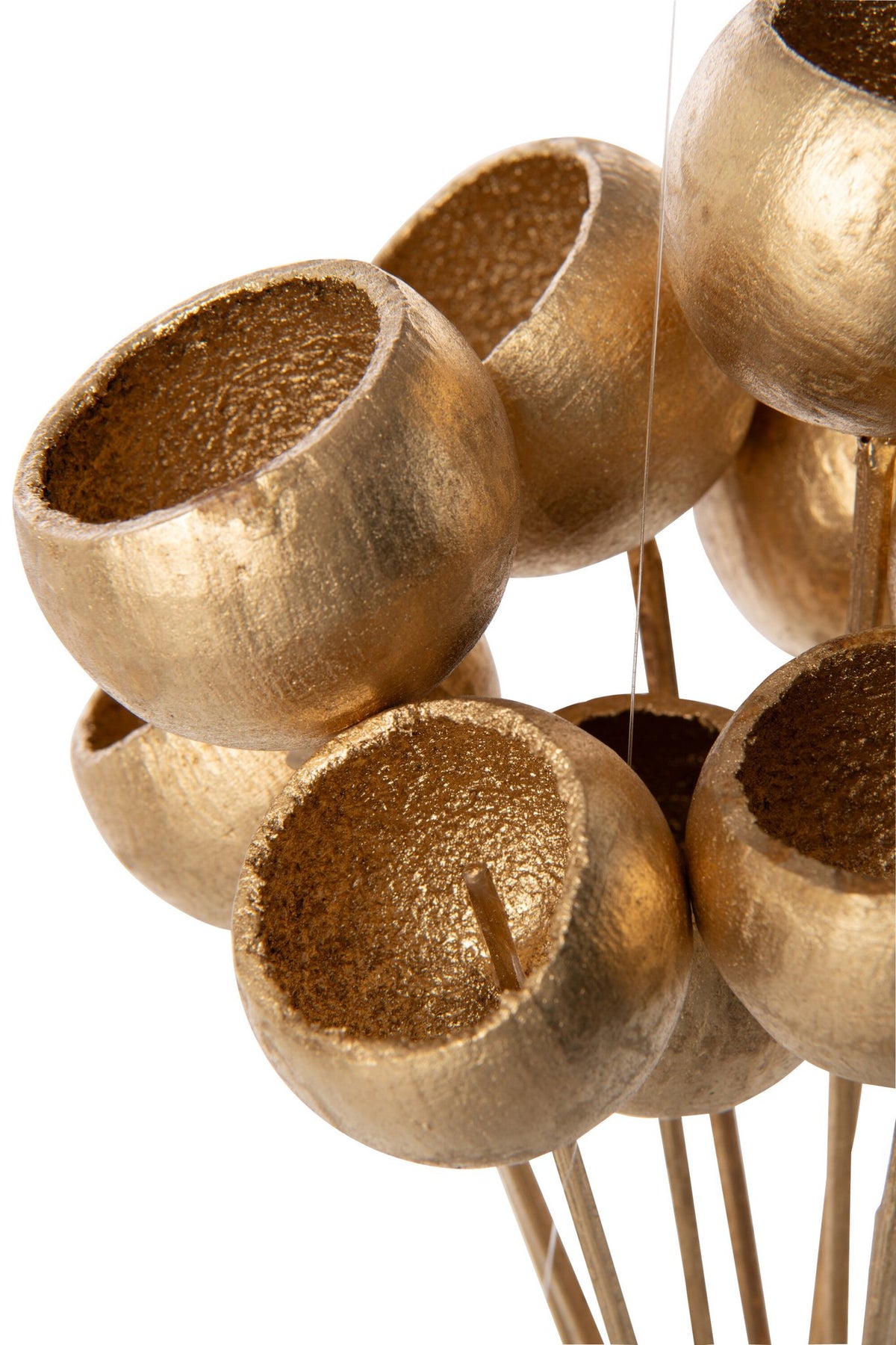 J-Line decoratie tak Droogbloem - riet - goud - L - set van 5