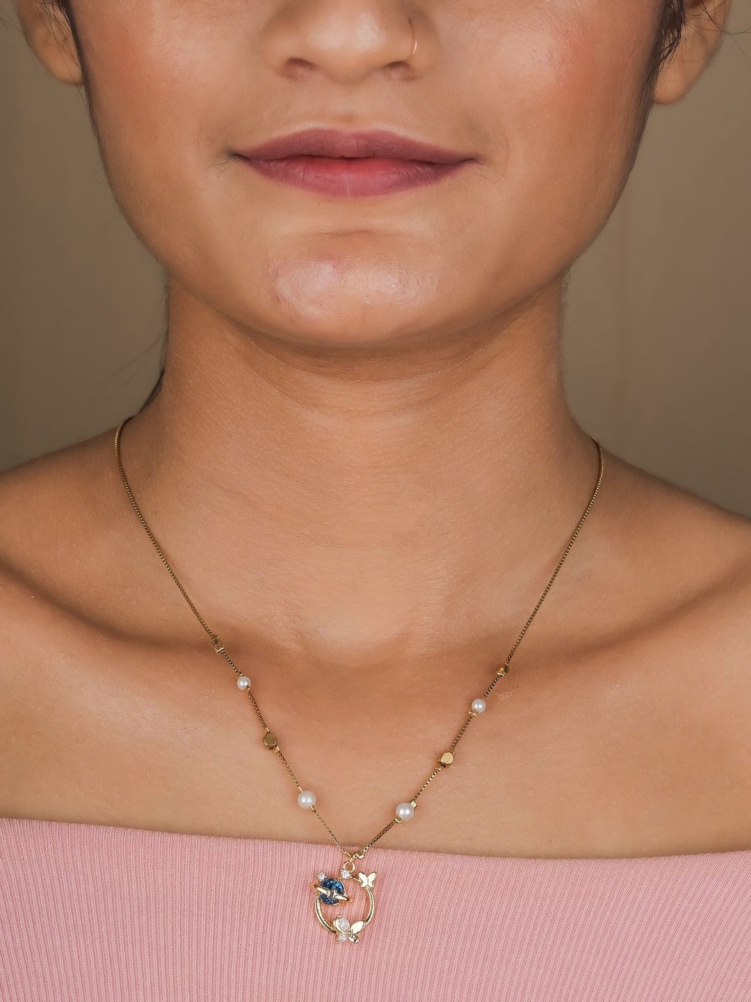 Messing vergulde ketting – mode-sieraden – kristal verfraaid
