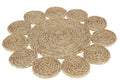 J-Line Rond Bloem placemat - jute - naturel