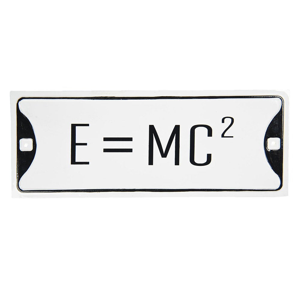 Tekstbord 39x15 cm Wit Zwart Metaal Wandbord