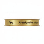 Satijn lint – Prettige Feestdagen – Goud - 15mm x 100m