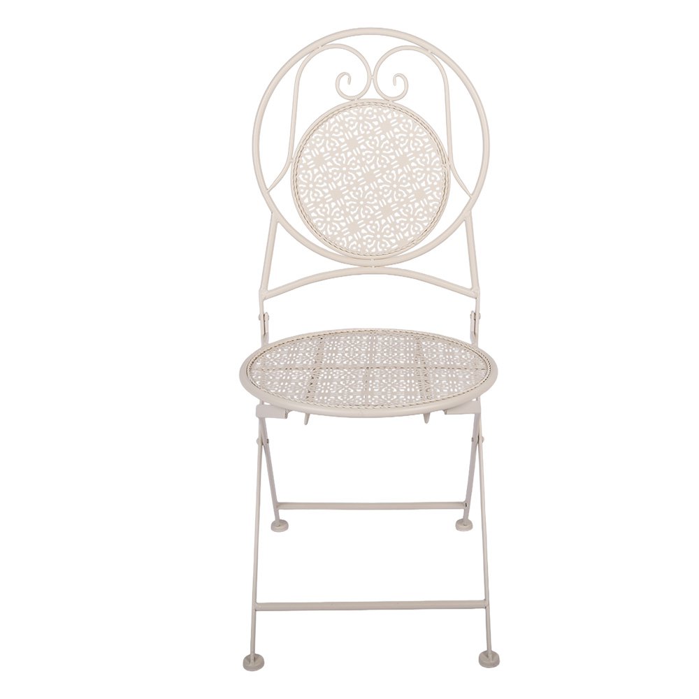 Bistroset Bistrotafel Bistrostoel 3-delig Ø 60x74 / 50x40x92 cm Wit Metaal