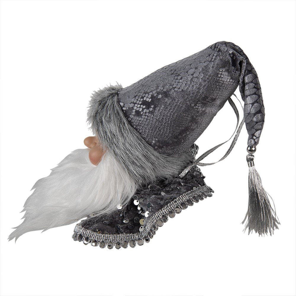 Kersthanger Kerstman 10x9x28 cm Grijs Kunststof Kerstboomversiering