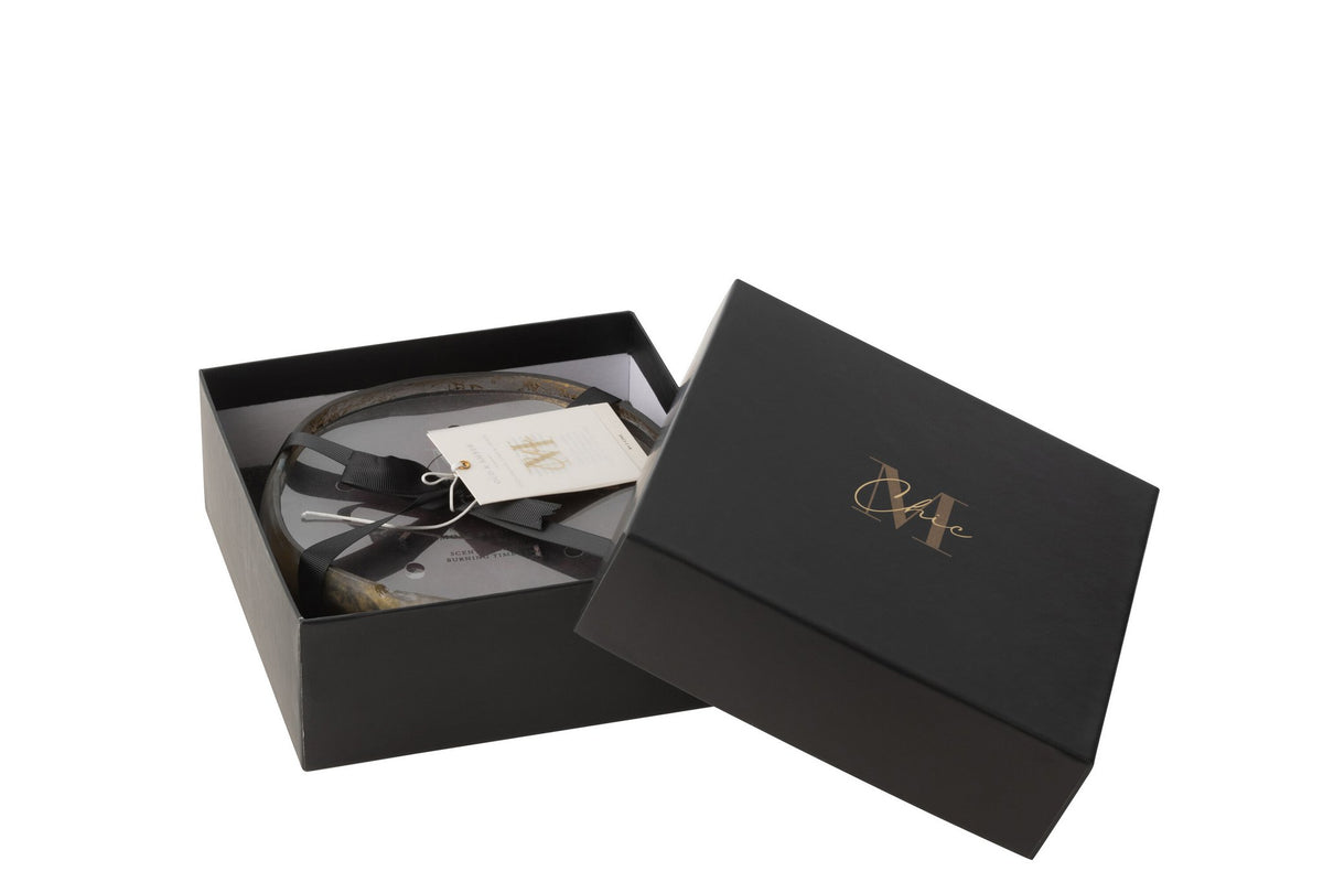 J-Line geurkaars M-Chic - Oud & Amber - glas - goud/zwart - M - 20U