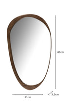 J-Line spiegel Onregelmatig - hout - donkerbruin - L - 51 x 83 cm