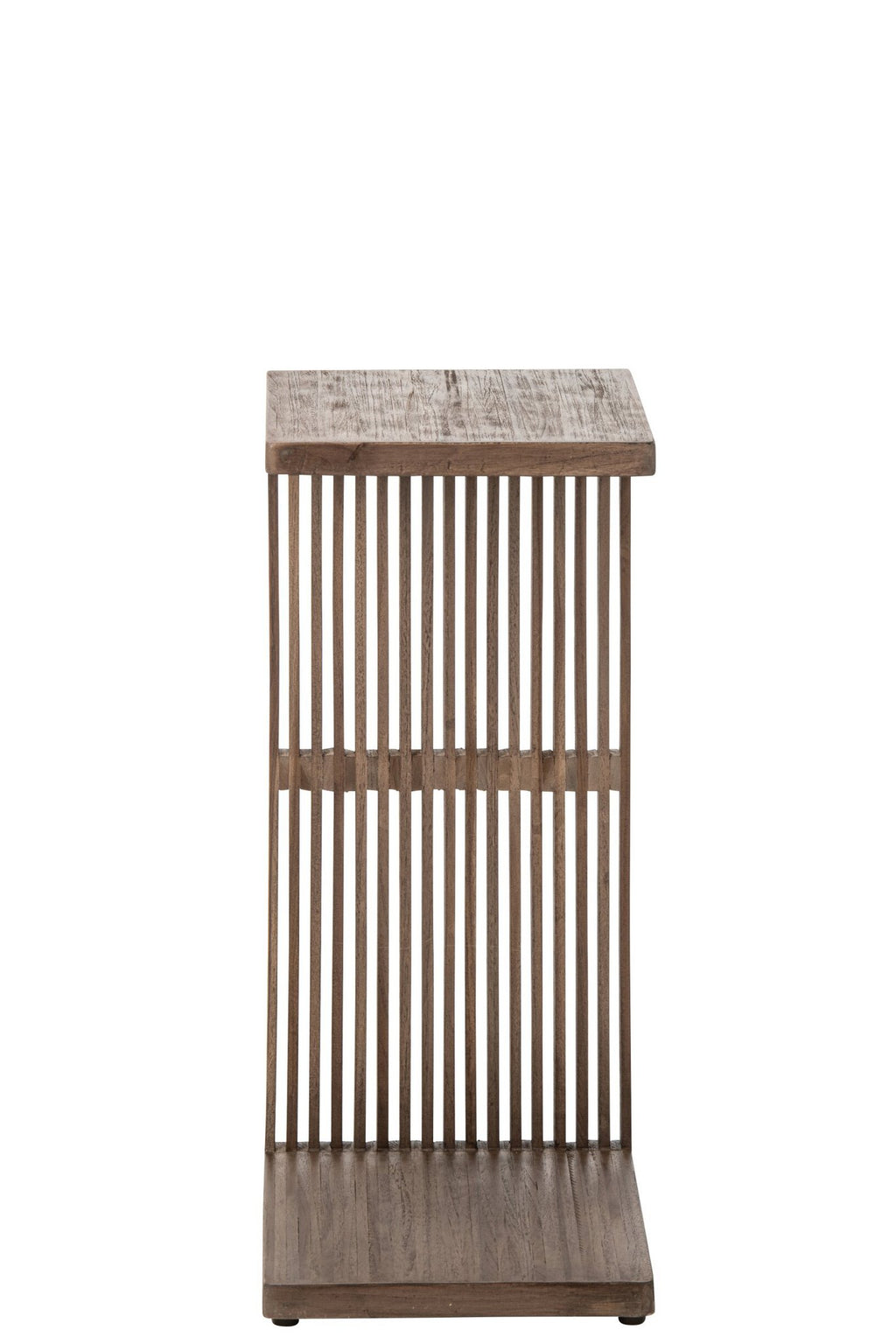 J-Line Bijzettafel met latten - gerecycled hout - donkerbruin