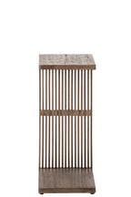 J-Line Bijzettafel met latten - gerecycled hout - donkerbruin