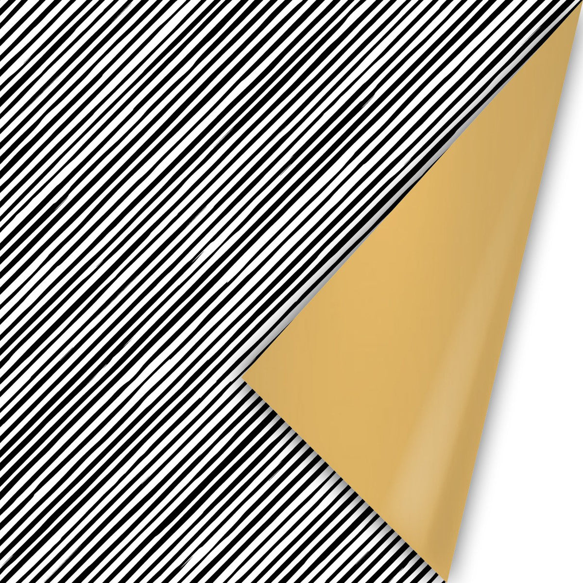 Manual Stripes - Rollen cadeaupapier - 10 stuks - zwart/wit/goud