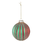 Kerstbal Set van 2 Ø 10 / Ø 8 cm Rood Groen Glas Kerstdecoratie