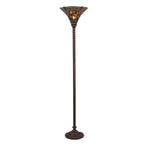 Tiffany Vloerlamp Bruin Glas
