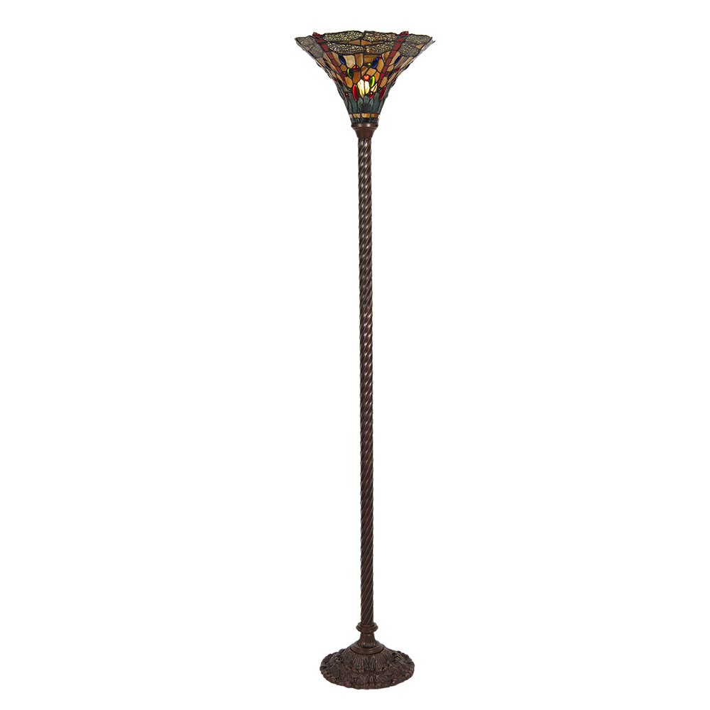 Tiffany Vloerlamp Bruin Glas