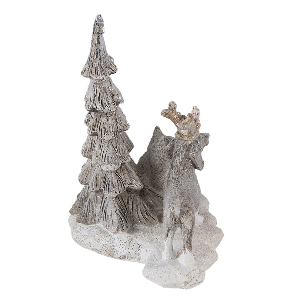 Beeld Dieren 16x10x15 cm LED Grijs Beige Polyresin Dieren
