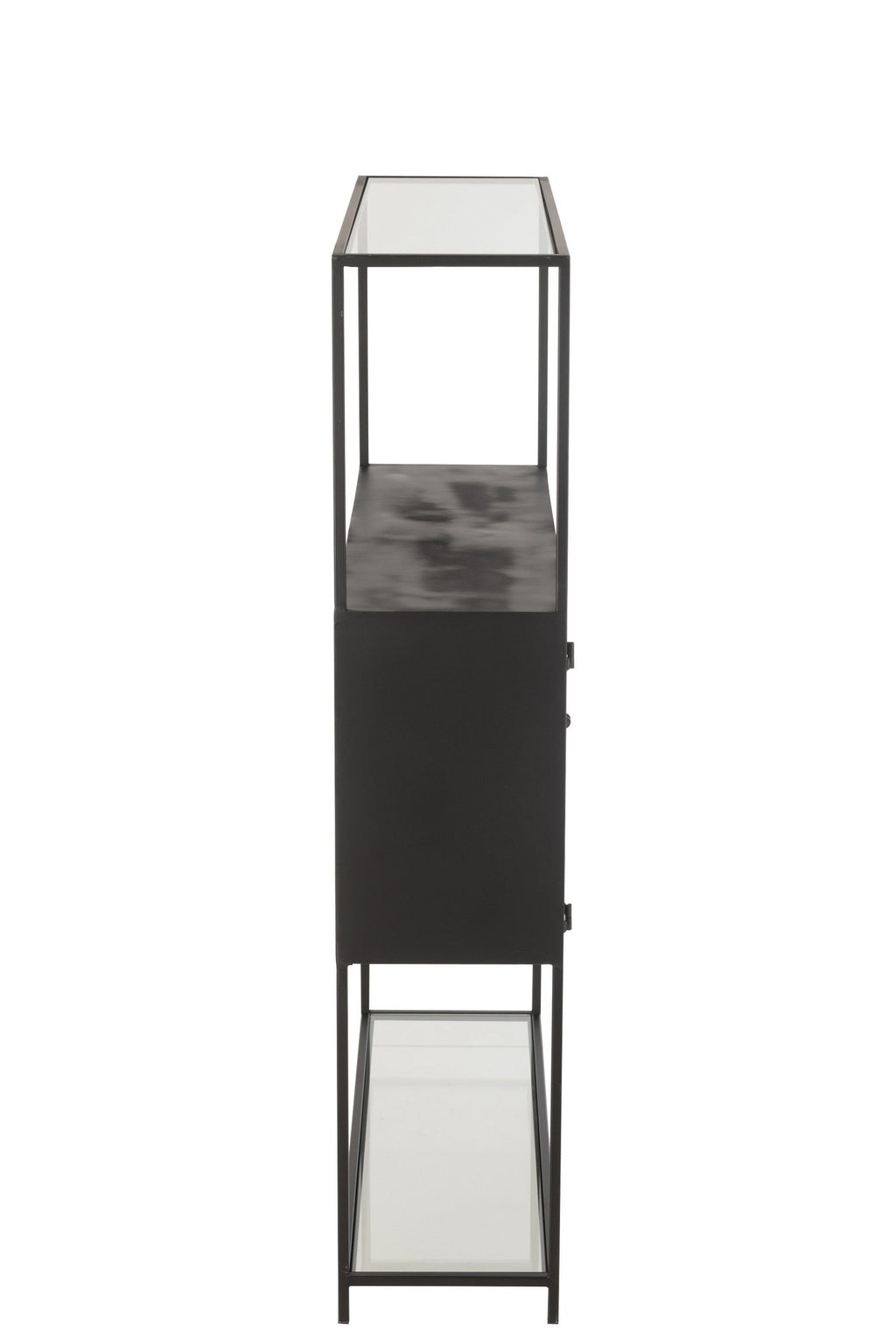 J-Line rek - metaal/glas - zwart