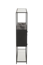 J-Line rek - metaal/glas - zwart