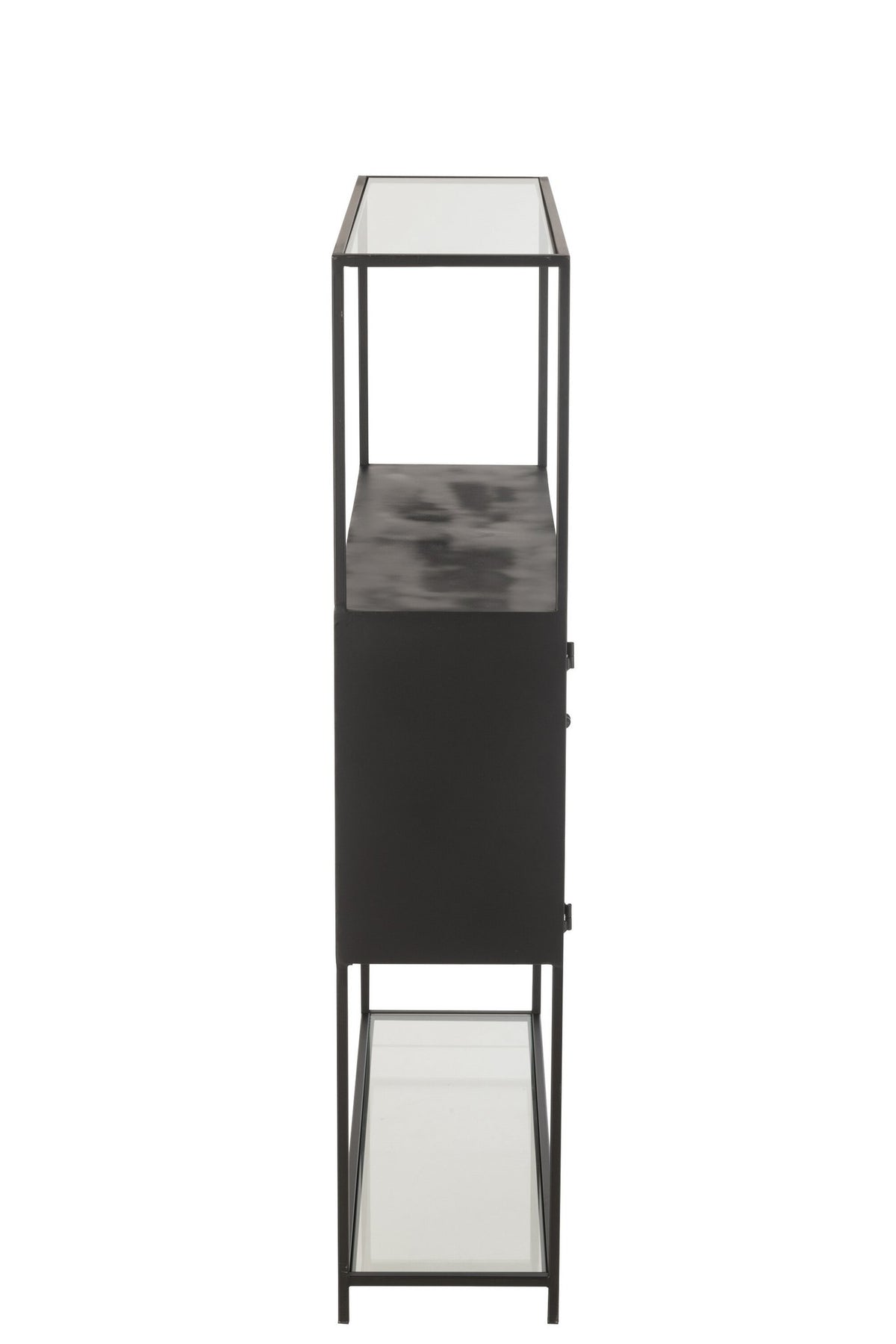 J-Line rek - metaal/glas - zwart