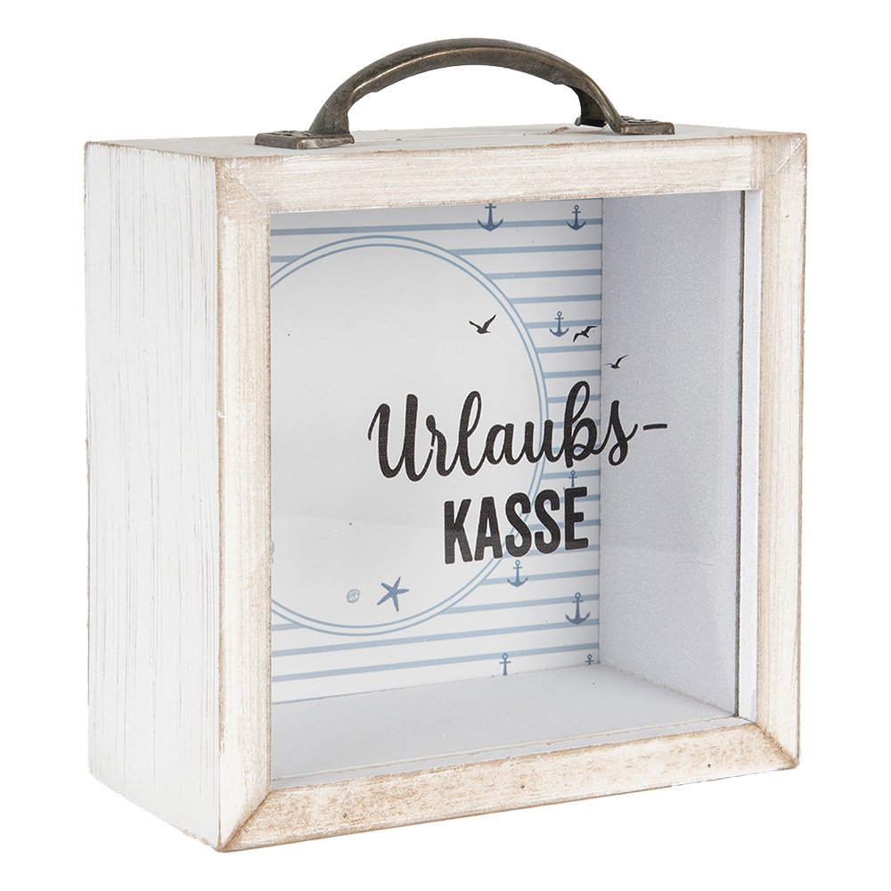 Spaarpot 15x8x15 cm Wit MDF