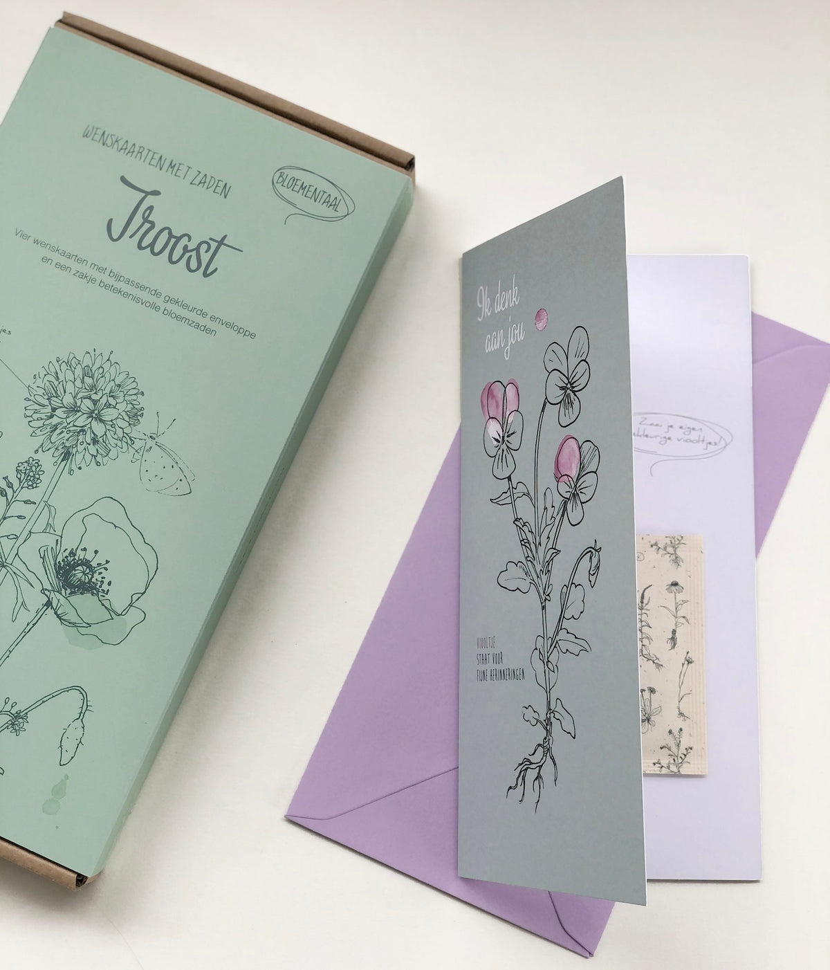 Cadeaubox wenskaarten met zaden 'Troost'