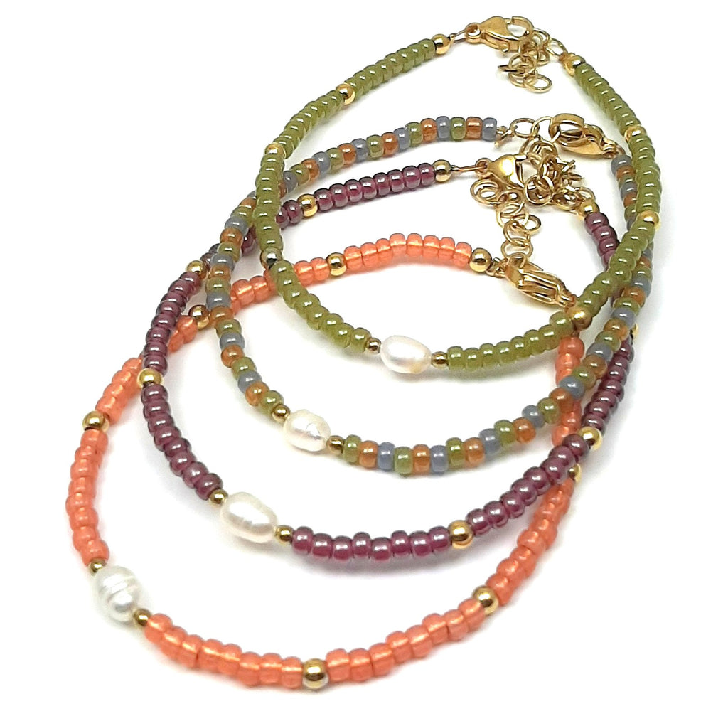 Miyuki Pearl roestvrij staal verguld (set4)