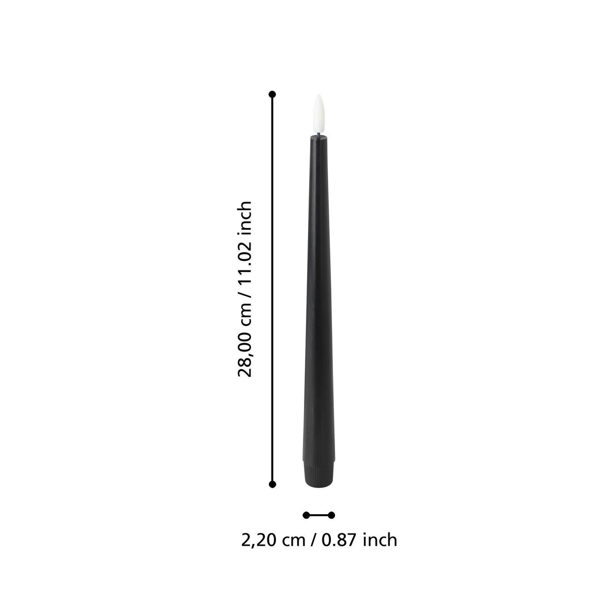 LED Kaars Kavieng Zwart 28x2cm