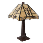 Tiffany Tafellamp 23x23x38 cm Beige Glas Bureaulamp