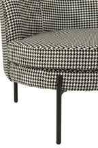 J-Line zetel Pied-De-Poule - ijzer - zwart/wit