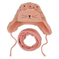 Set Wintersjaal Wintermuts Kind Roze Synthetisch Muts