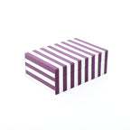 Paars gestreepte hars opbergdoos glanzende MDF decoratieve behuizing